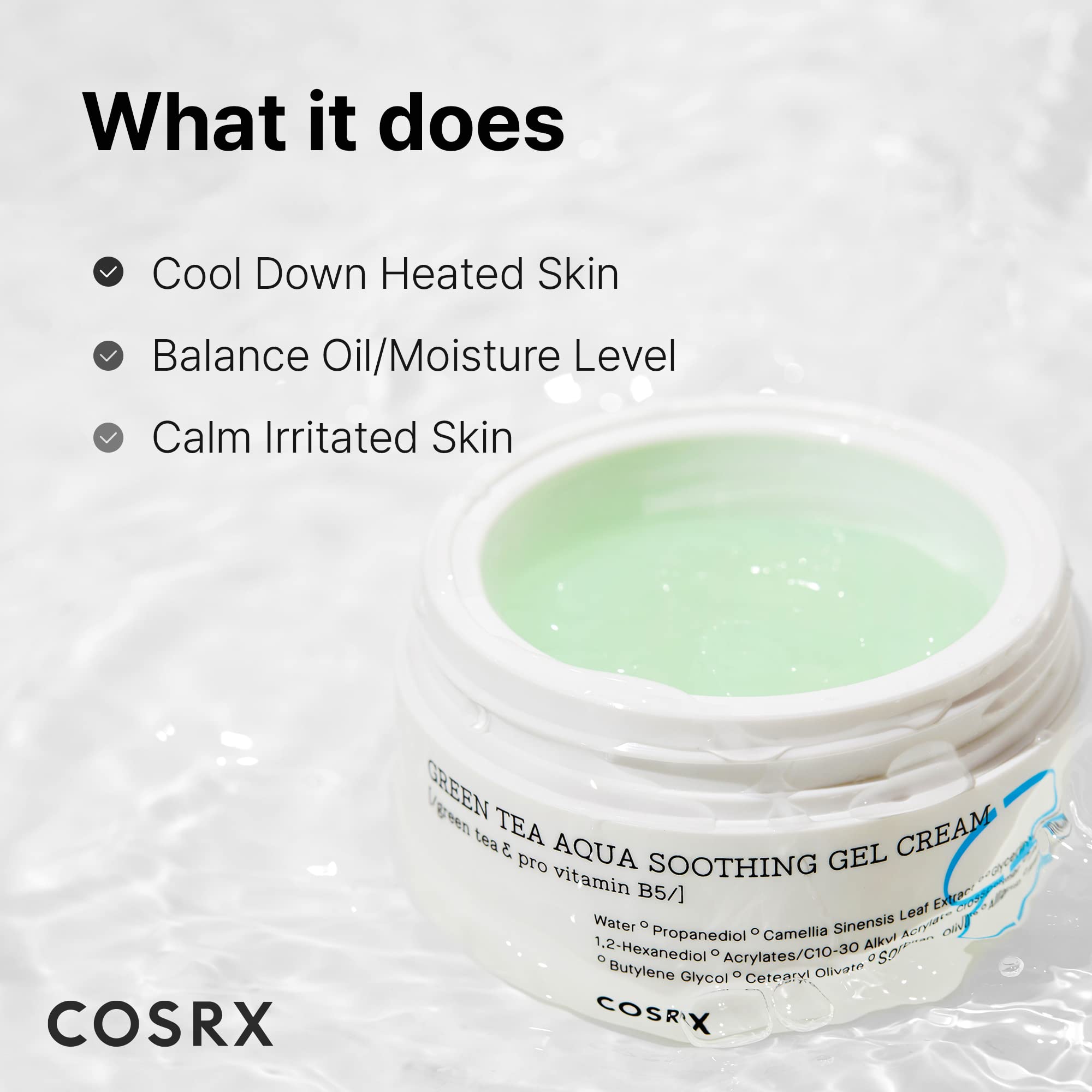 cosrx green tea gel cream
