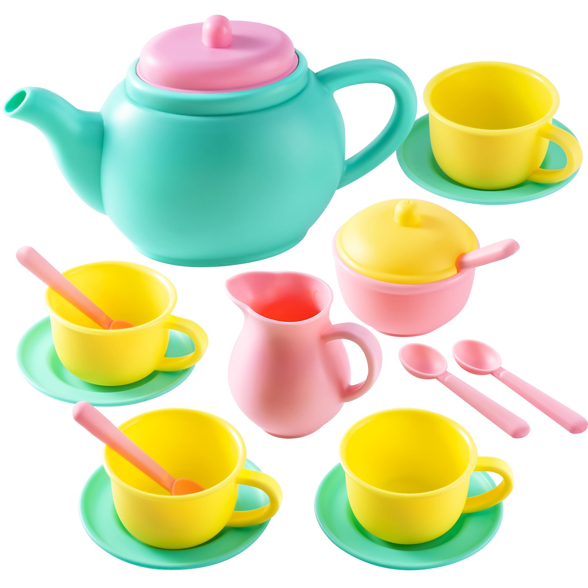 Durable Plastic Tea Set for Children – BPA Free & Phthalates Free Pretend Play Toy