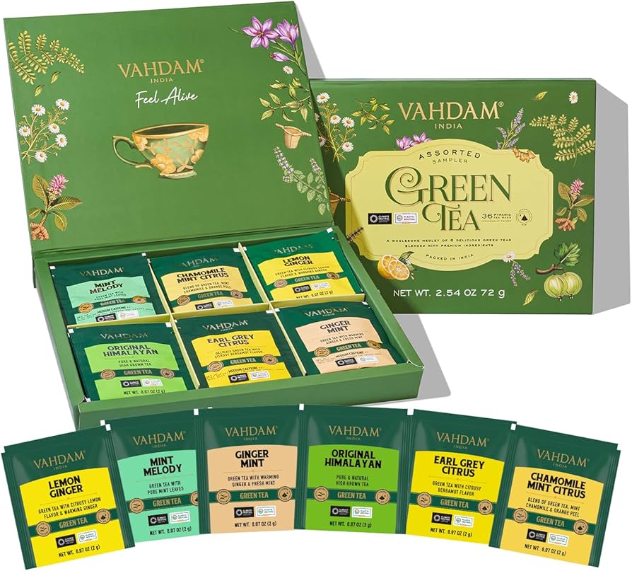 Best Green Tea Set Gift Ideas: Assorted Loose Leaf & Pyramid Tea Packs