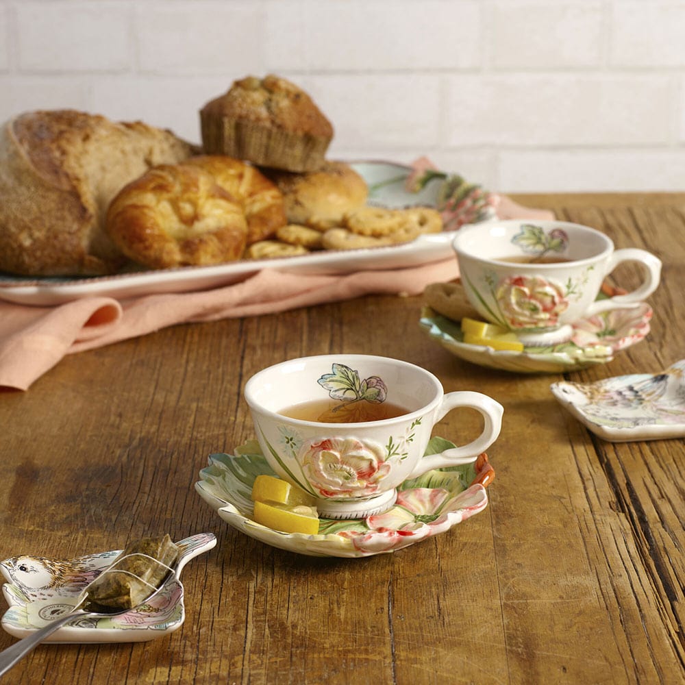 tea set with cups