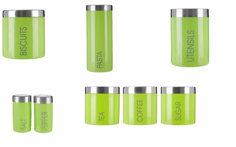 green tea sugar coffee canisters