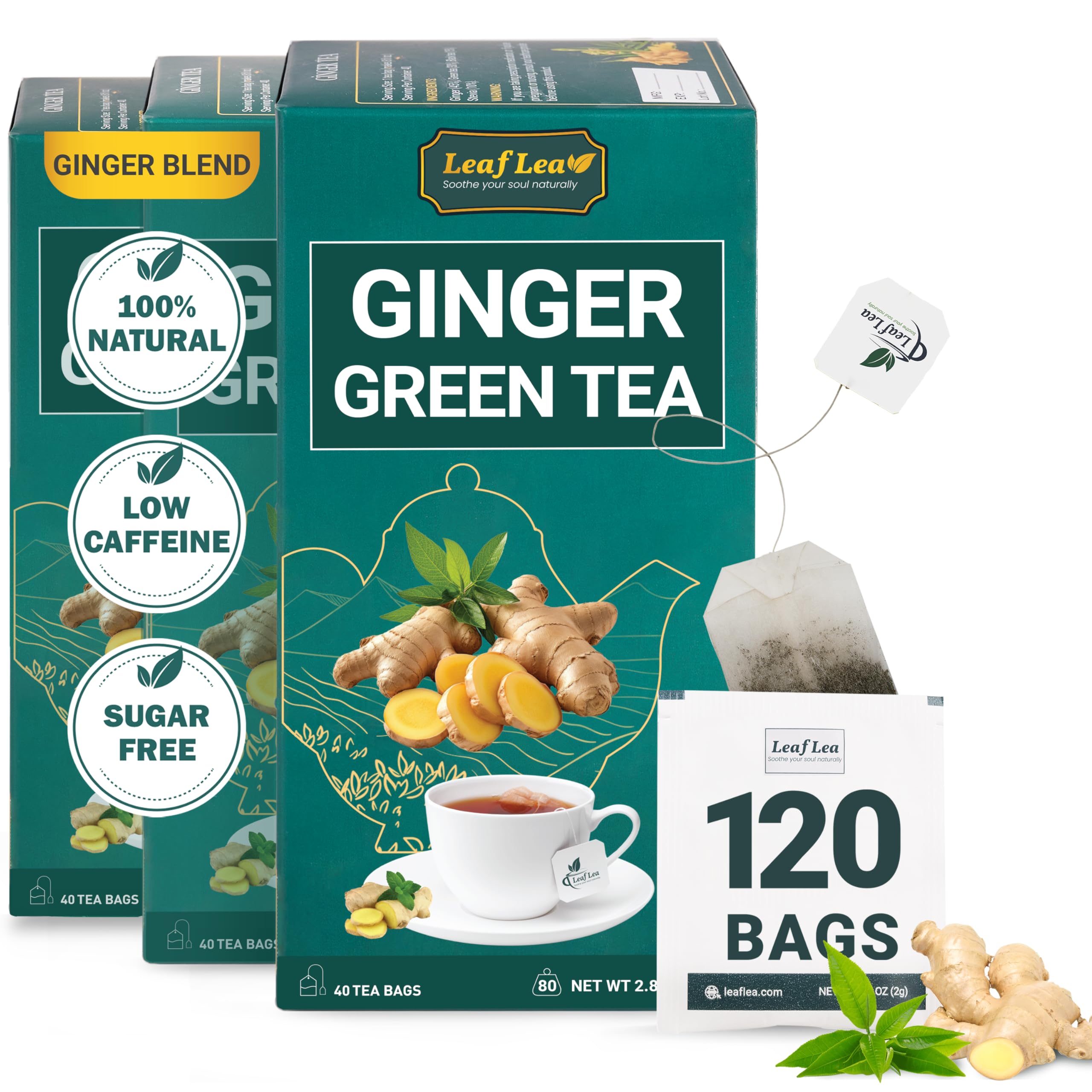 green tea and ginger root