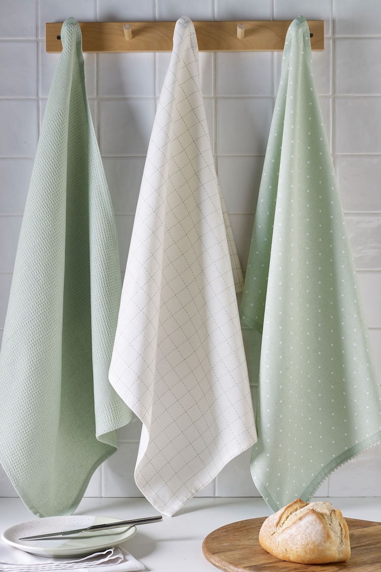 sage green tea towels
