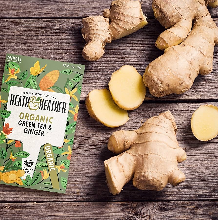 green tea and ginger root