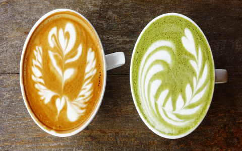 matcha green tea caffeine vs coffee