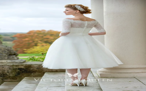 white tea length wedding dress