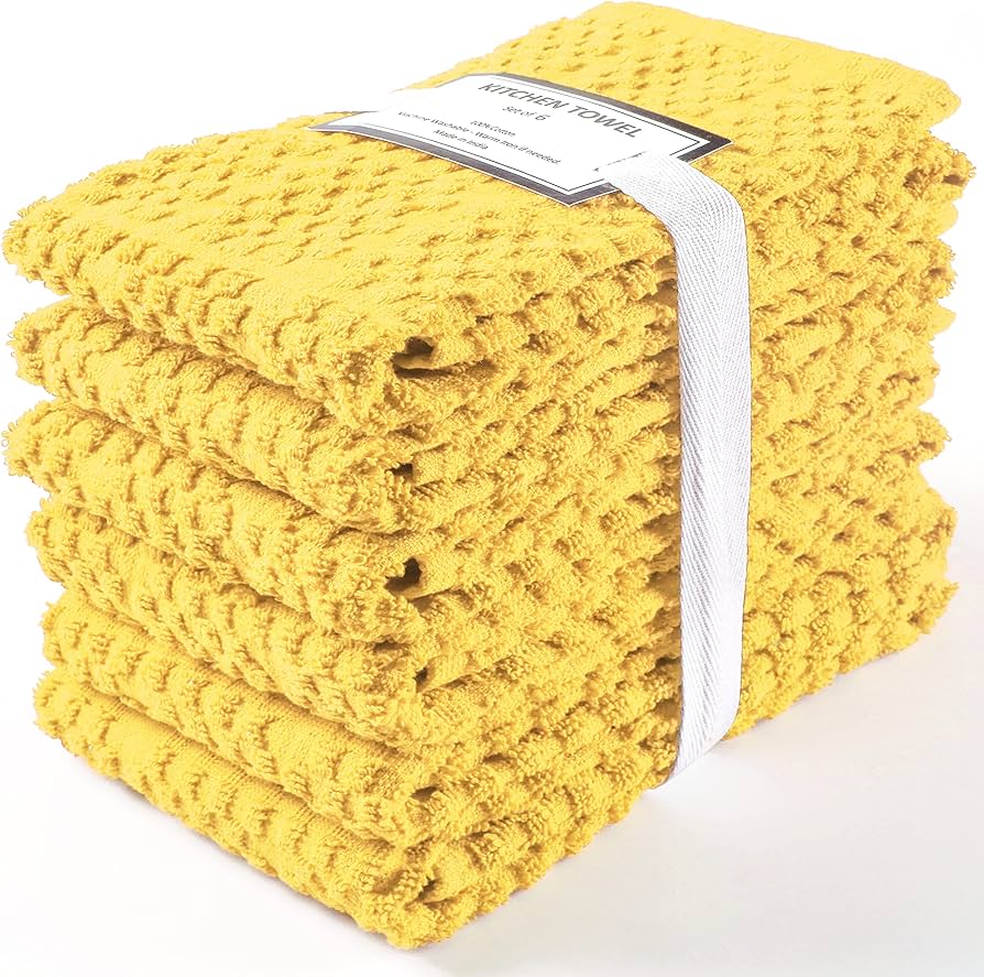 tea towels yellow