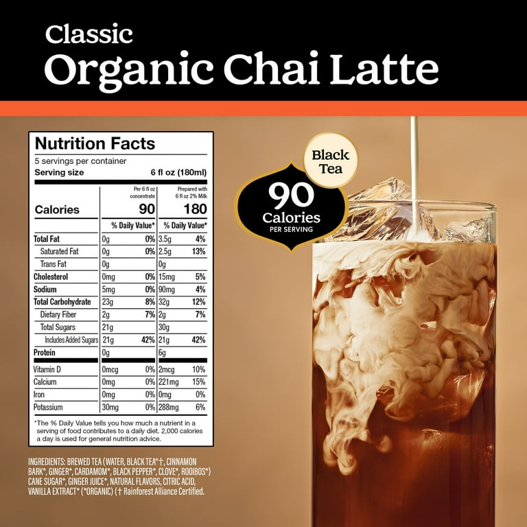chai tea latte nutrition info