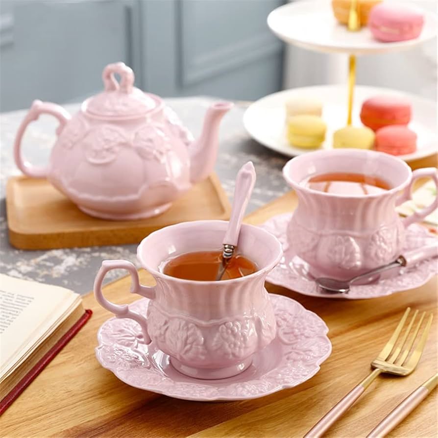 tea set with cups