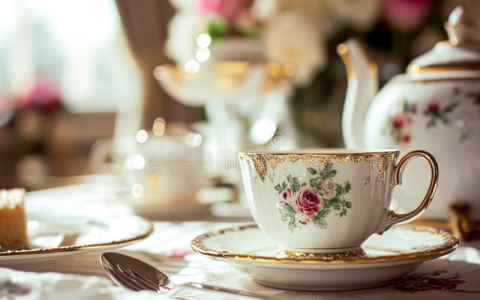 Elegant Party Tea Set for Special Occasions – Vintage Floral Ceramic Cups and Teapot