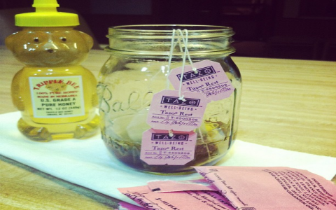 yellow root tea in jar