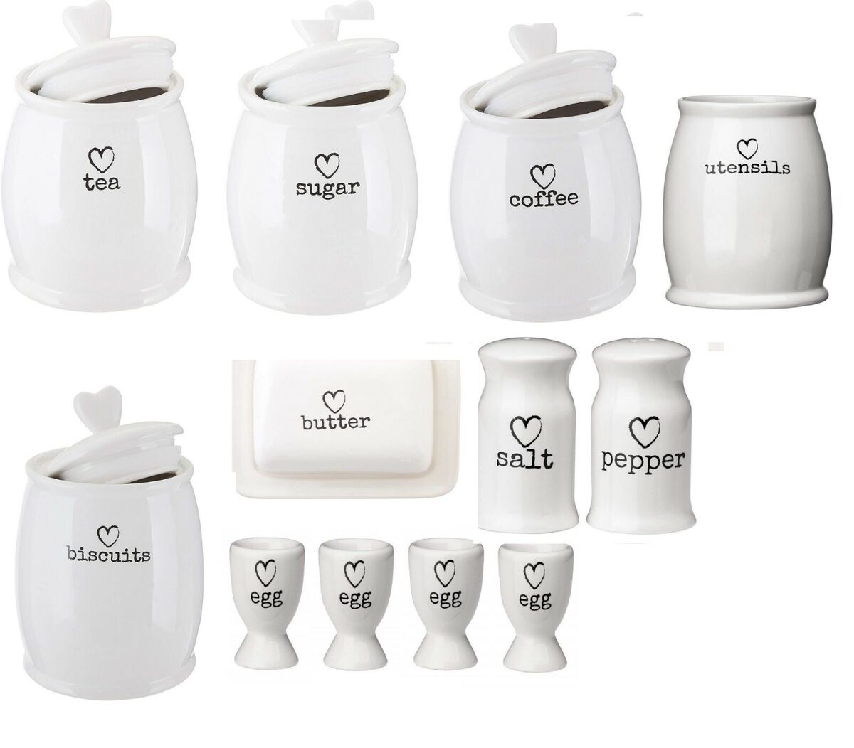 white tea coffee and sugar canisters