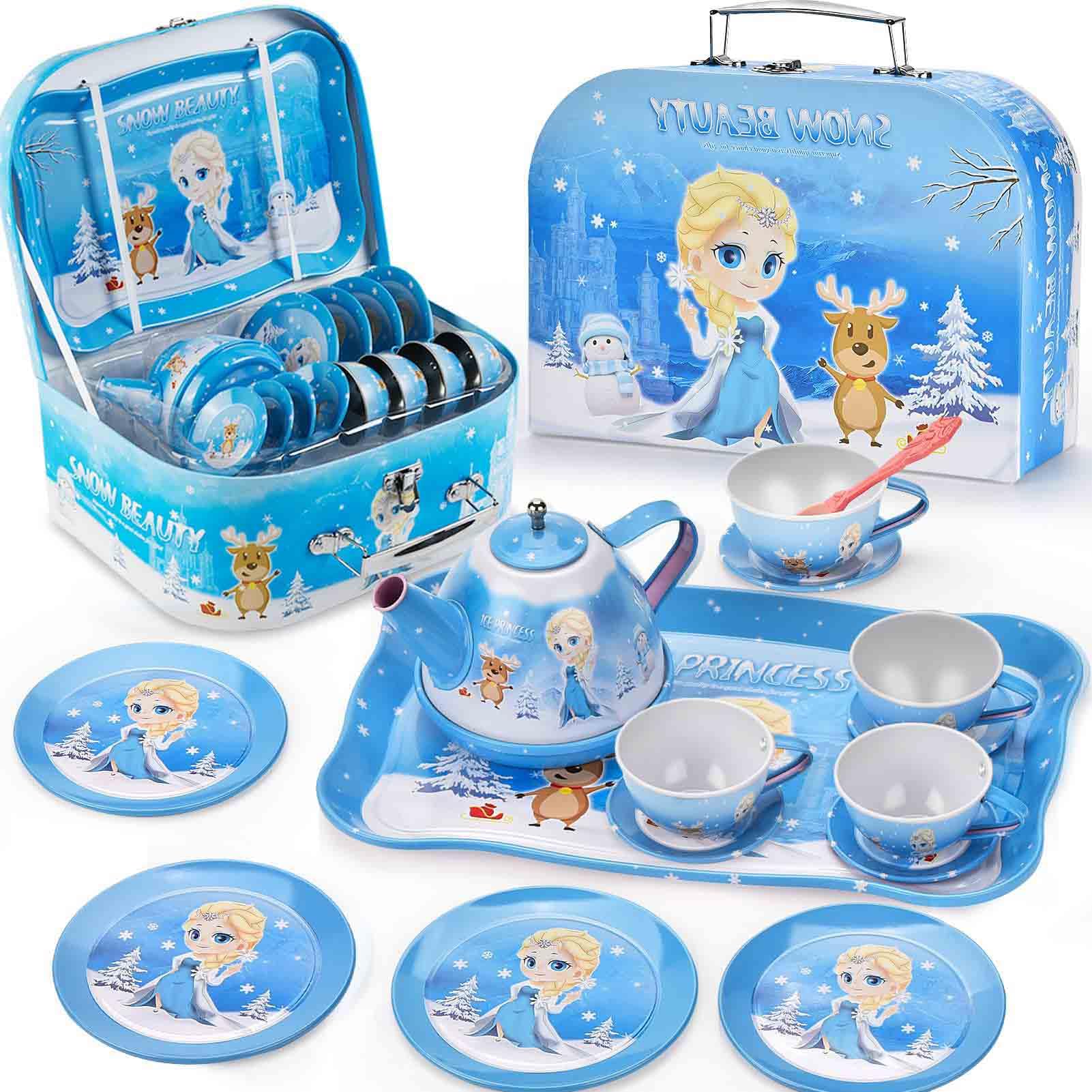 Magical Frozen Tea Set for Little Girls – 47-Piece Princess Tea Party Set