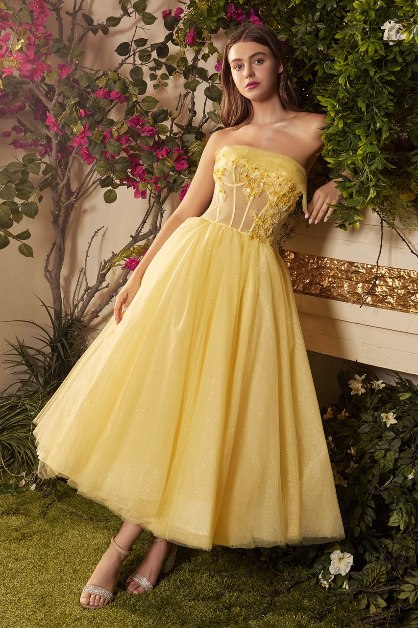yellow tea dress
