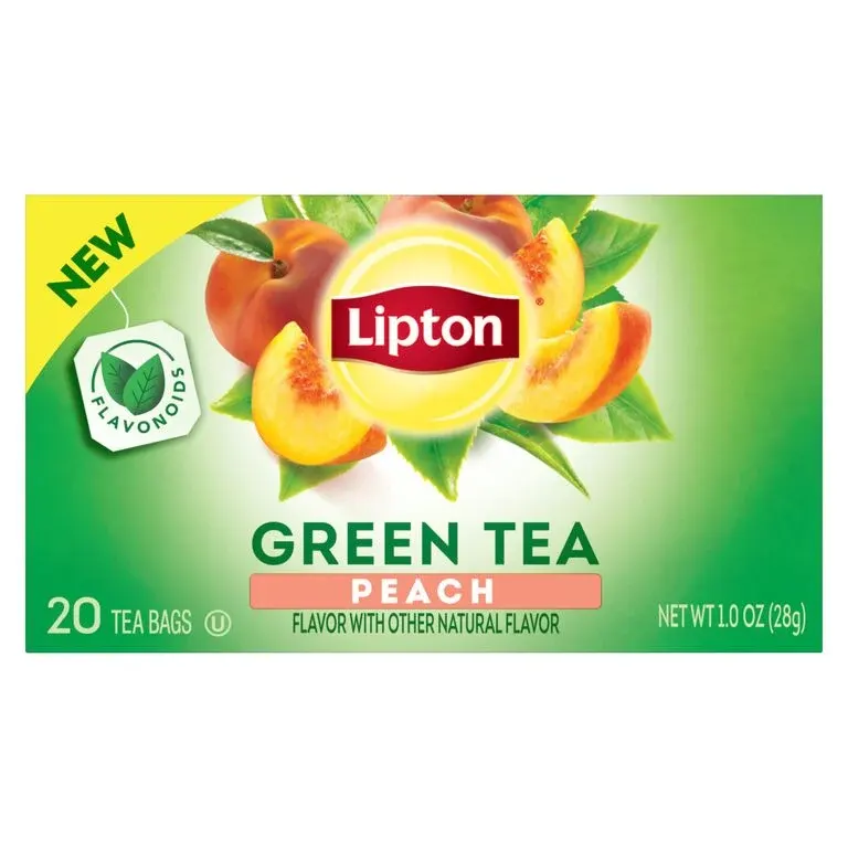 green tea and peach