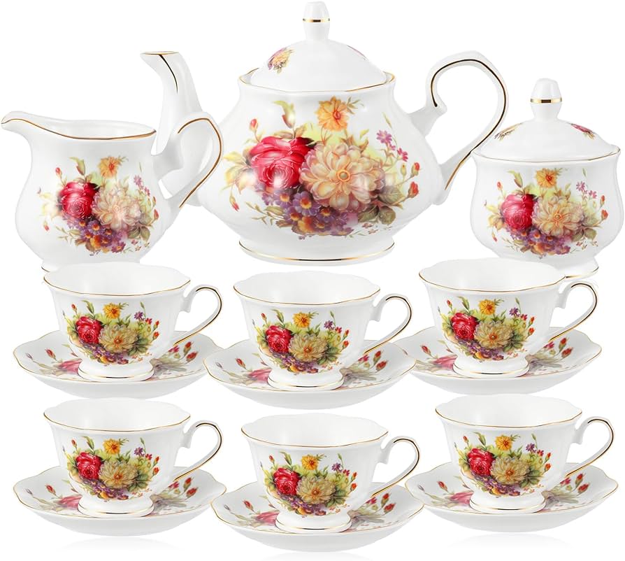 Elegant Floral Tea Set for Tea Lovers – Perfect Gift for Any Occasion