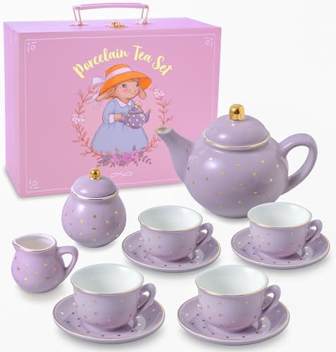 Childrens Porcelain Tea Set for Kids – Perfect Gift for Tea Parties