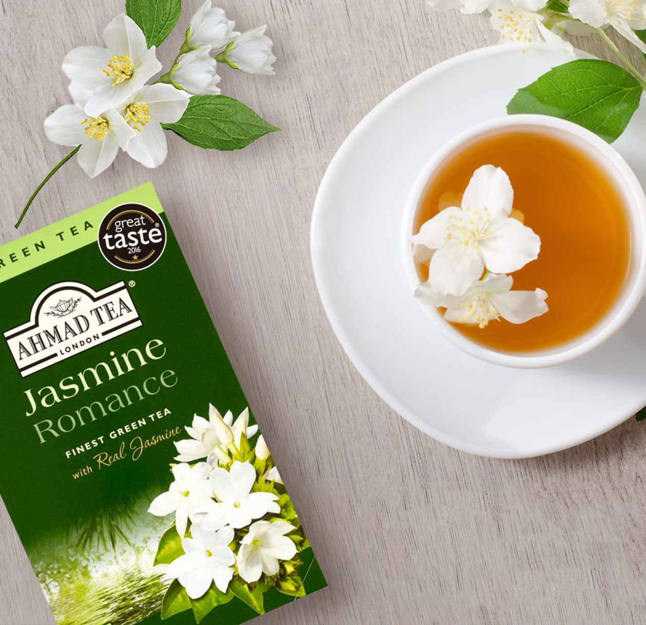 green tea and jasmine tea