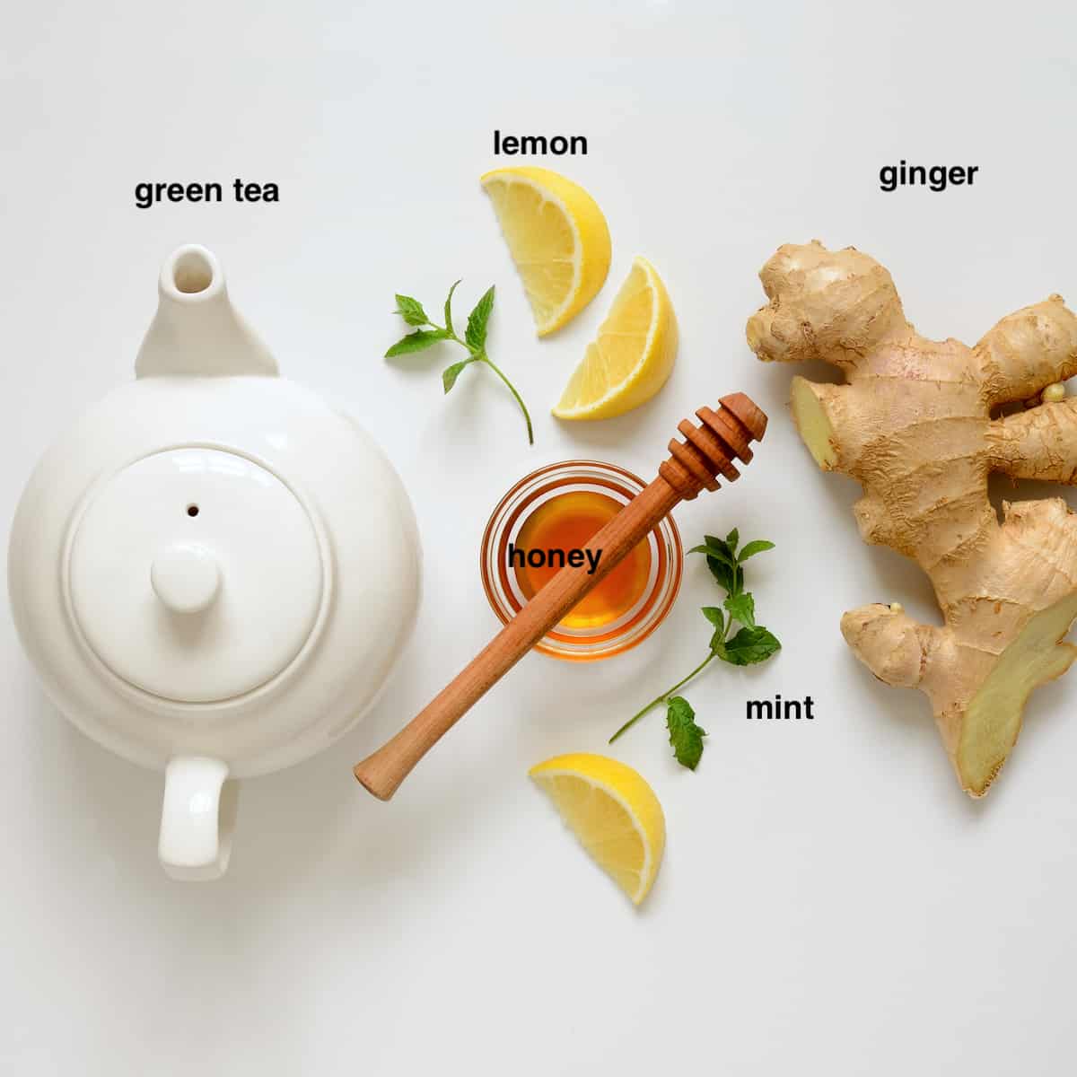green tea with ginger lemon and honey