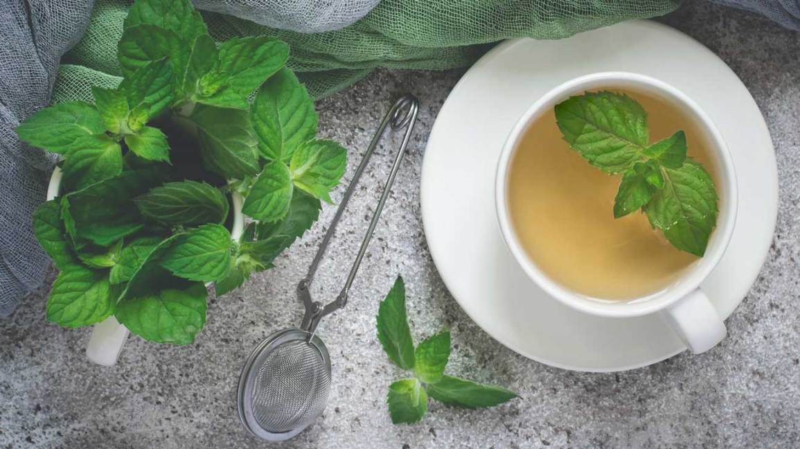 green tea and peppermint