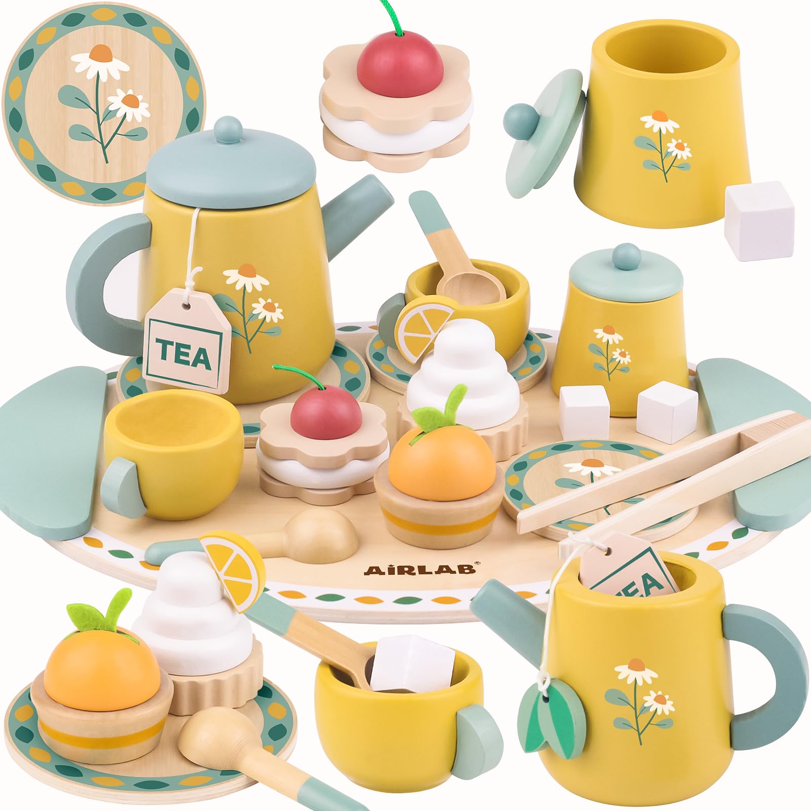 Best Wooden Tea Set for Toddlers 3-5 - Complete Tea Party Playset