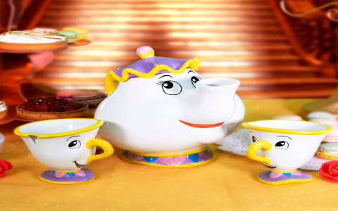 Buy Beauty and the Beast Tea Set Online: Unique Mrs. Potts Teapot & Chip Cups