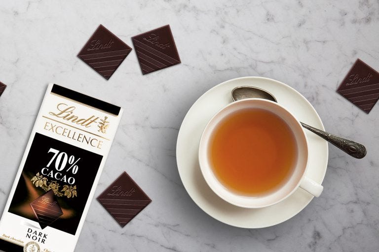 dark chocolate and tea