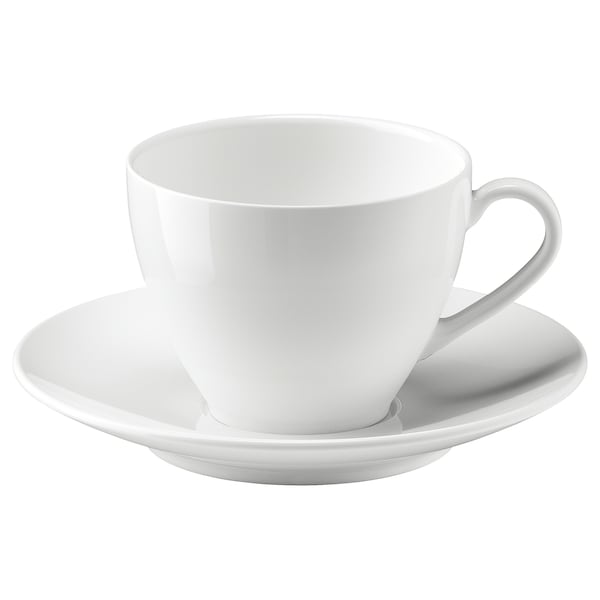 white tea cups and saucers