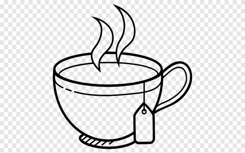 black and white tea cups
