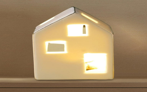 white tea light houses