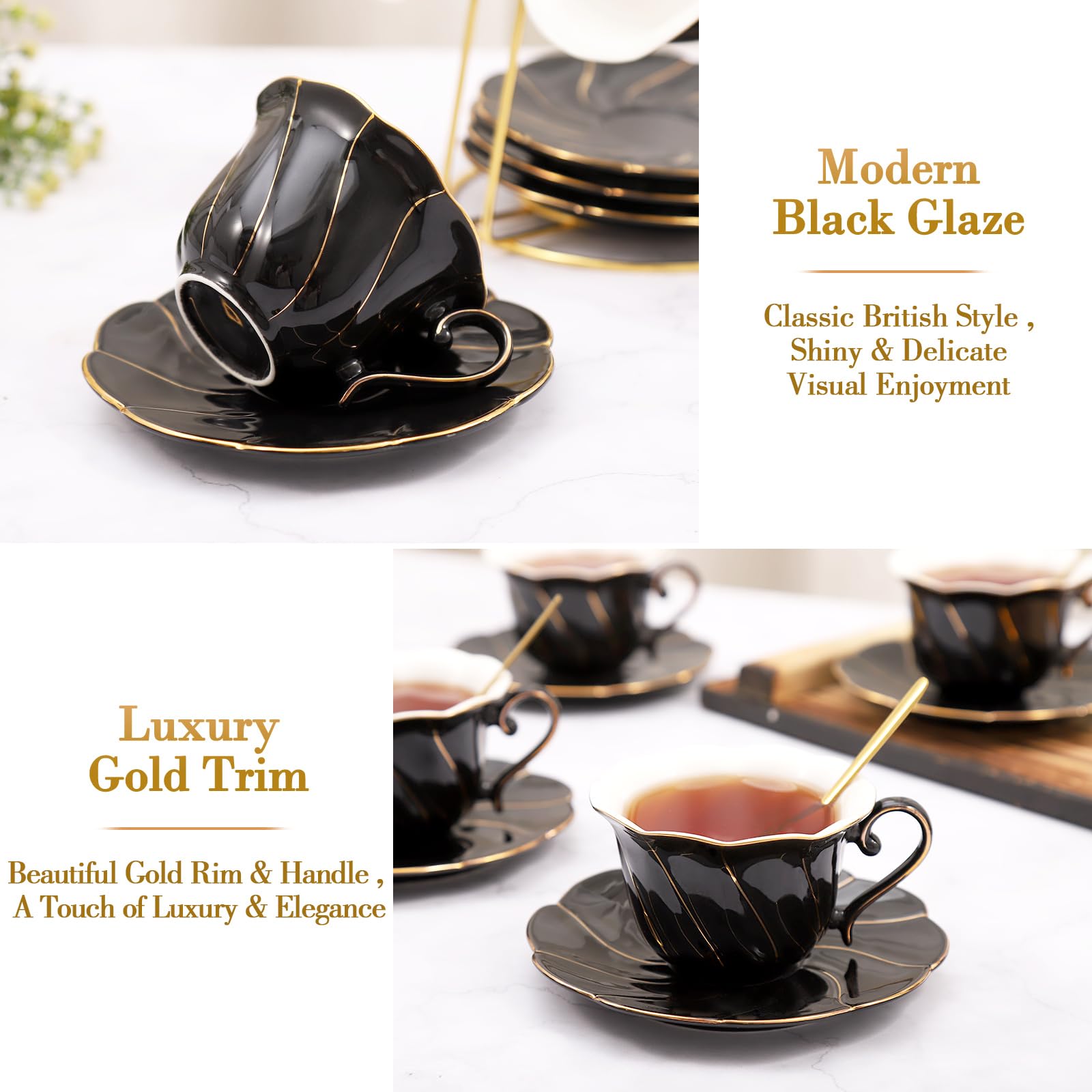 Shop Premium Black Tea Cups - Classic, Modern, and Luxury Designs