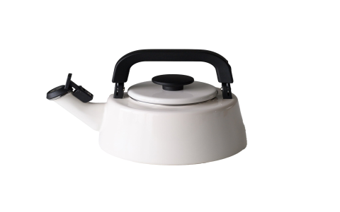 black and white tea kettle