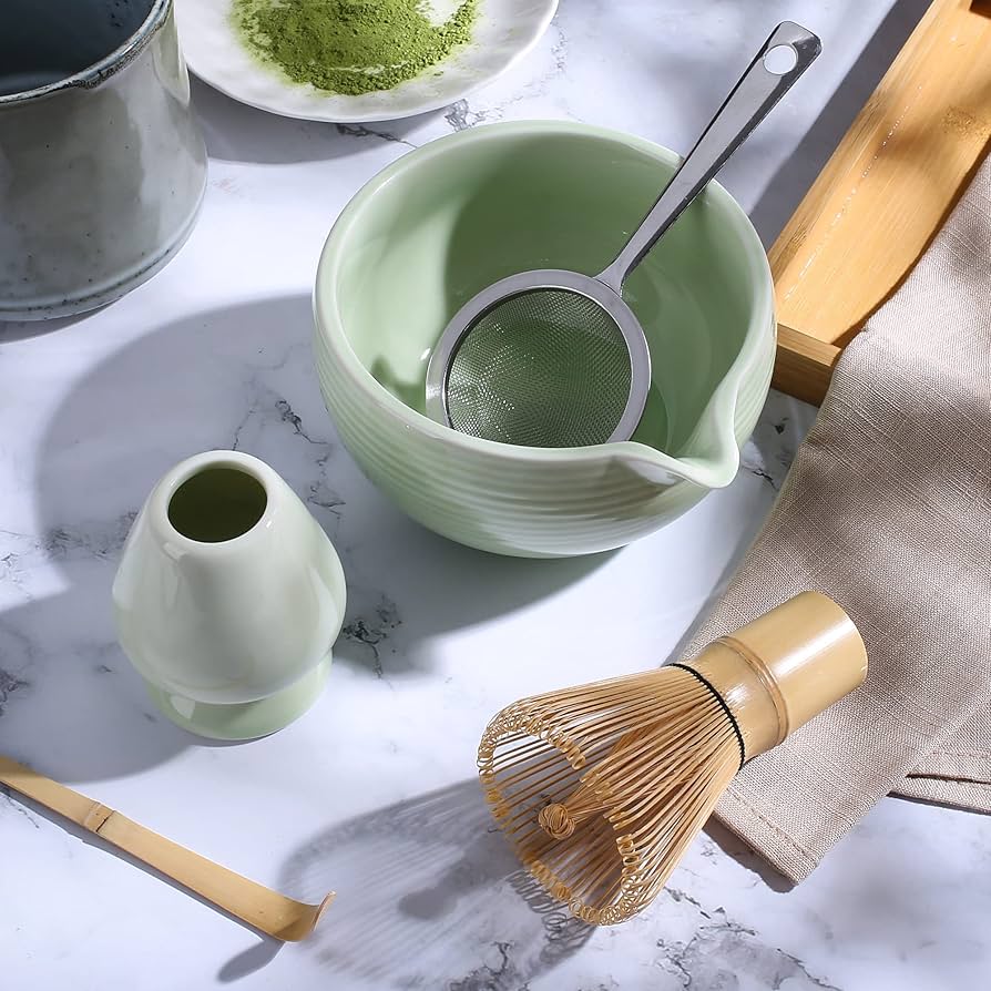 matcha green tea whisk and bowl
