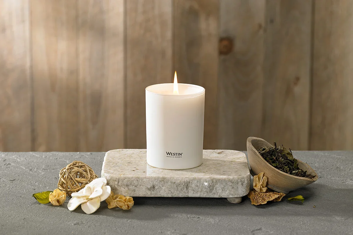 white tea candle