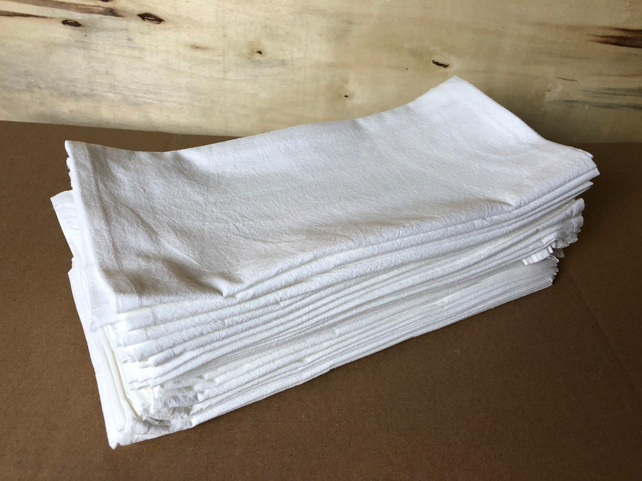 plain white tea towels