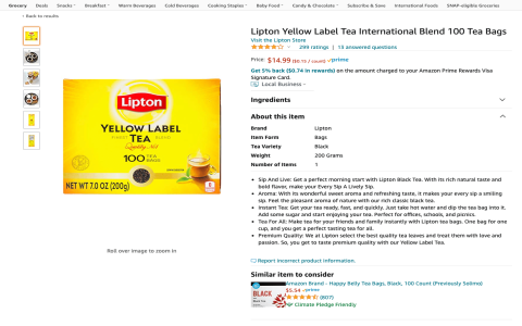 benefits of yellow label lipton tea