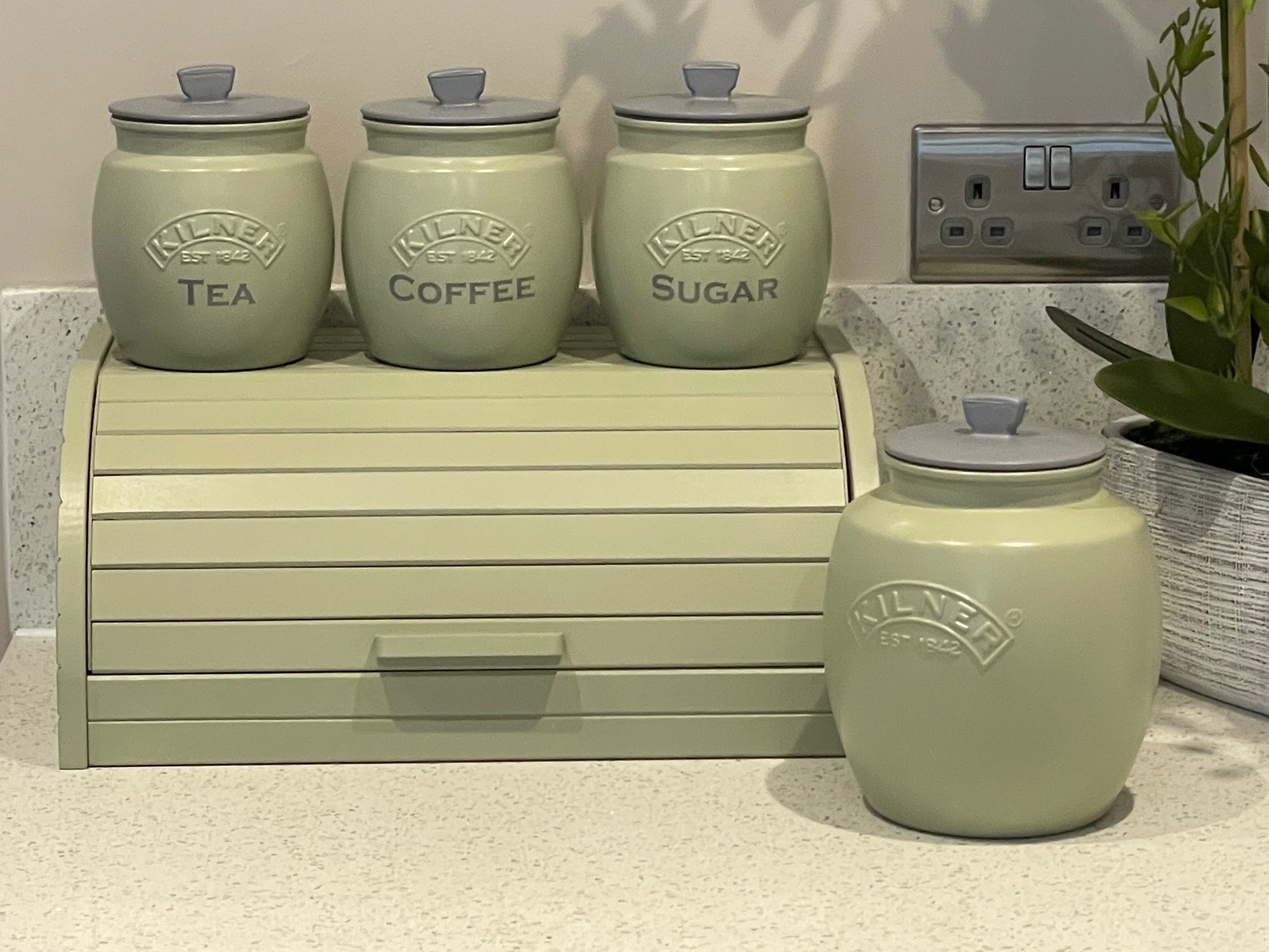 green tea coffee sugar canisters