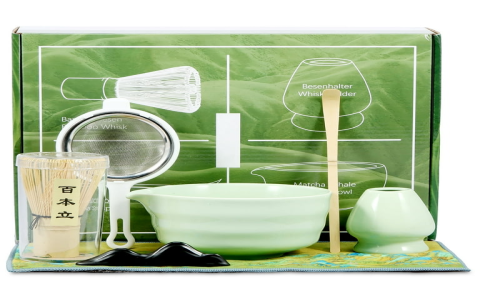 matcha green tea bowl and whisk