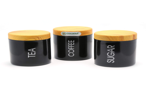 black tea coffee sugar canisters