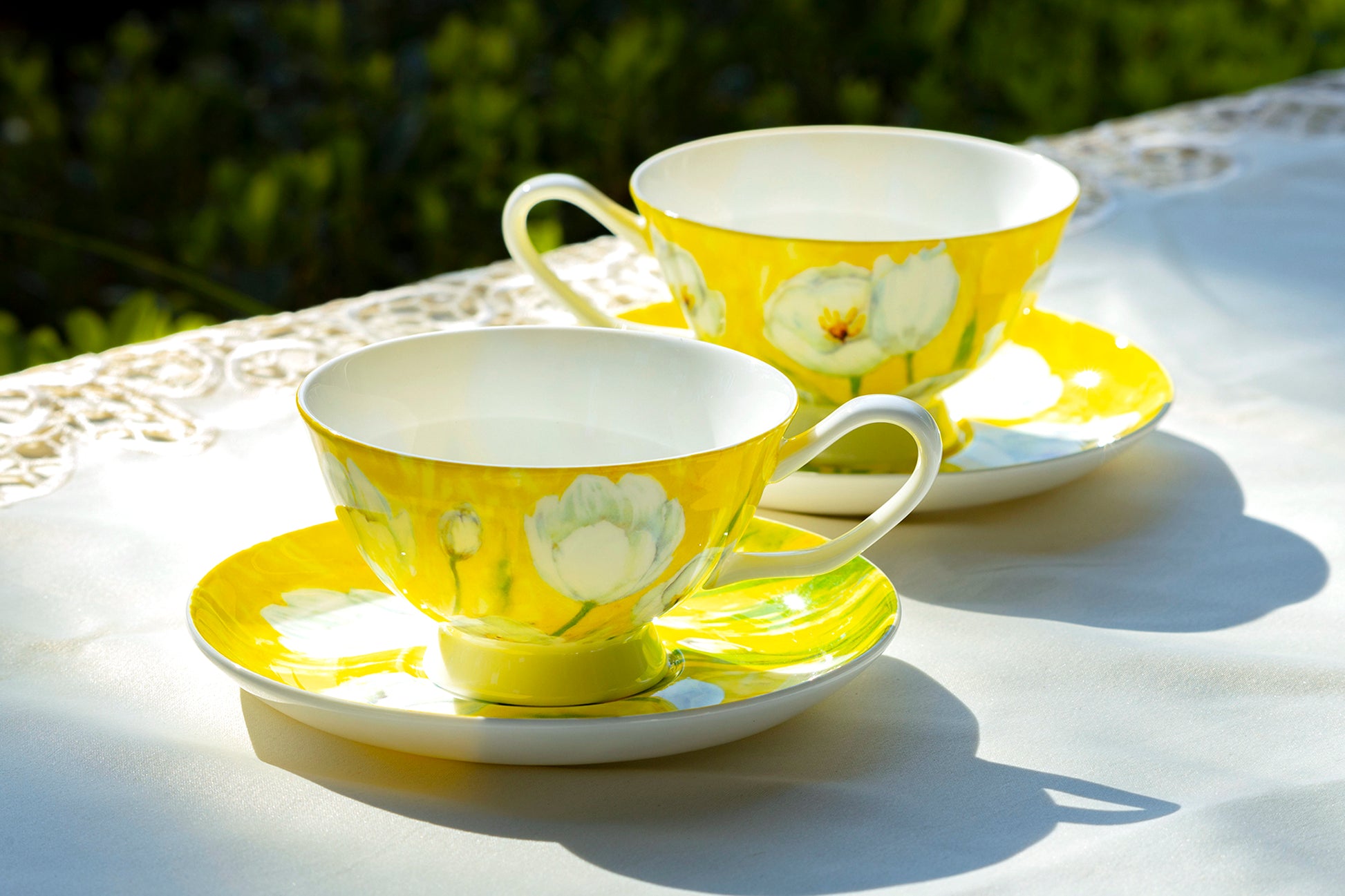 yellow tea cup