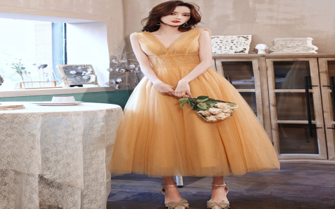 yellow tea dress