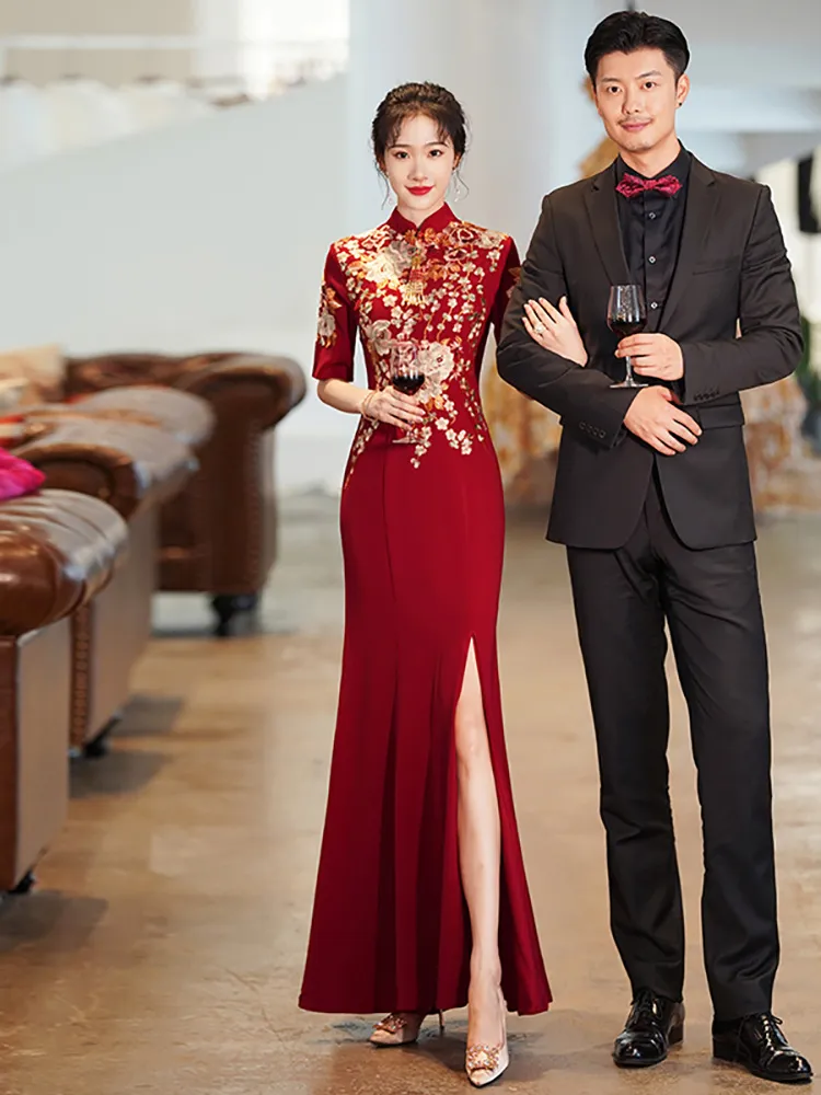 Traditional Chinese Tea Ceremony Wedding Dresses: Timeless Elegance in Qipao