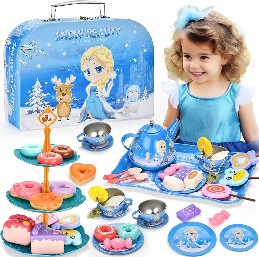Magical Frozen Tea Set for Little Girls – 47-Piece Princess Tea Party Set