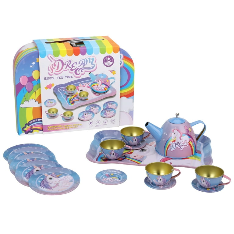 Girls Tea Set for Kids, 44PCS Princess Tea Party Set with Teapot, Plates, and Carrying Case