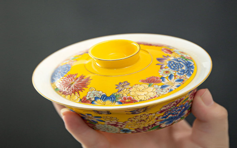 yellow tea set