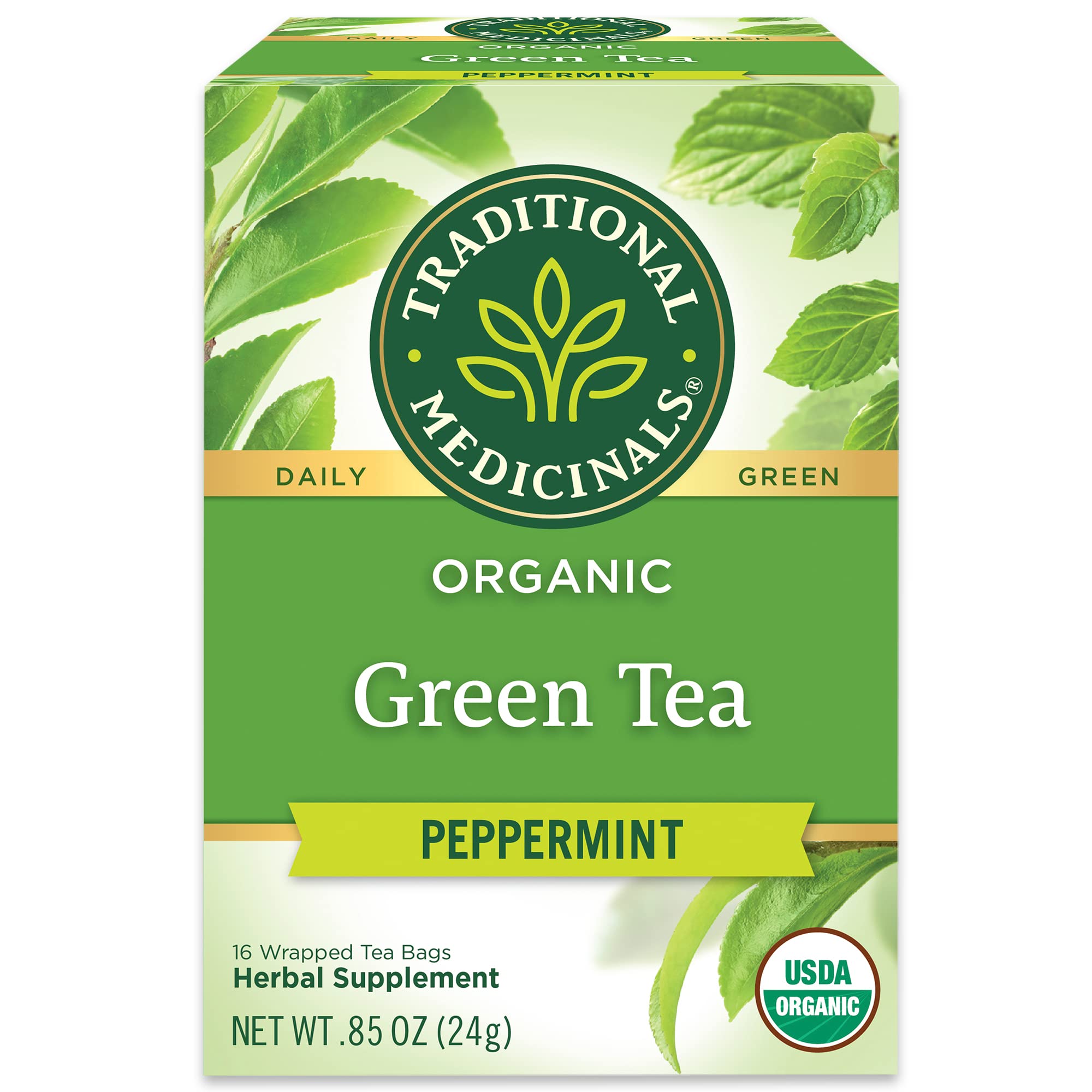 green tea and peppermint tea