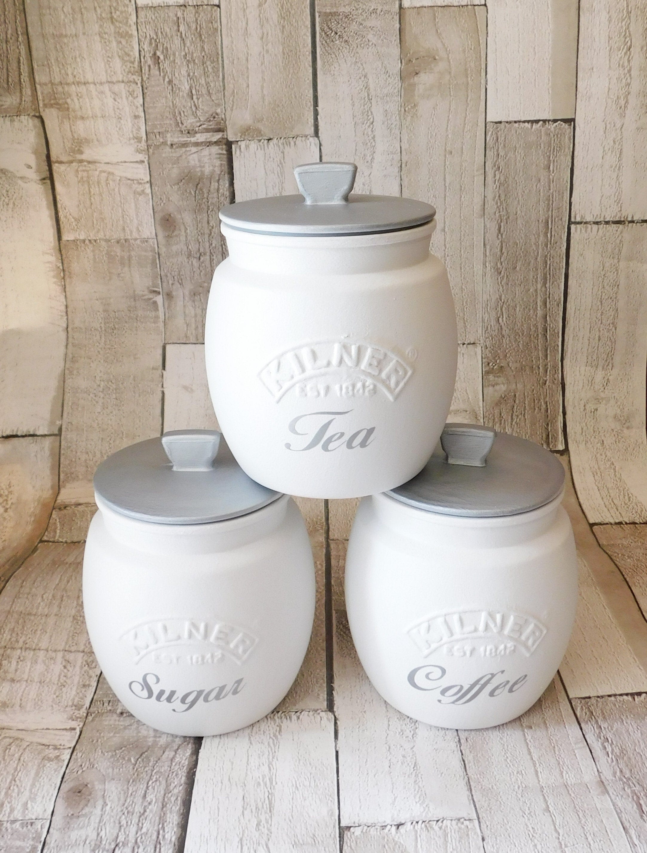 white tea coffee and sugar canisters