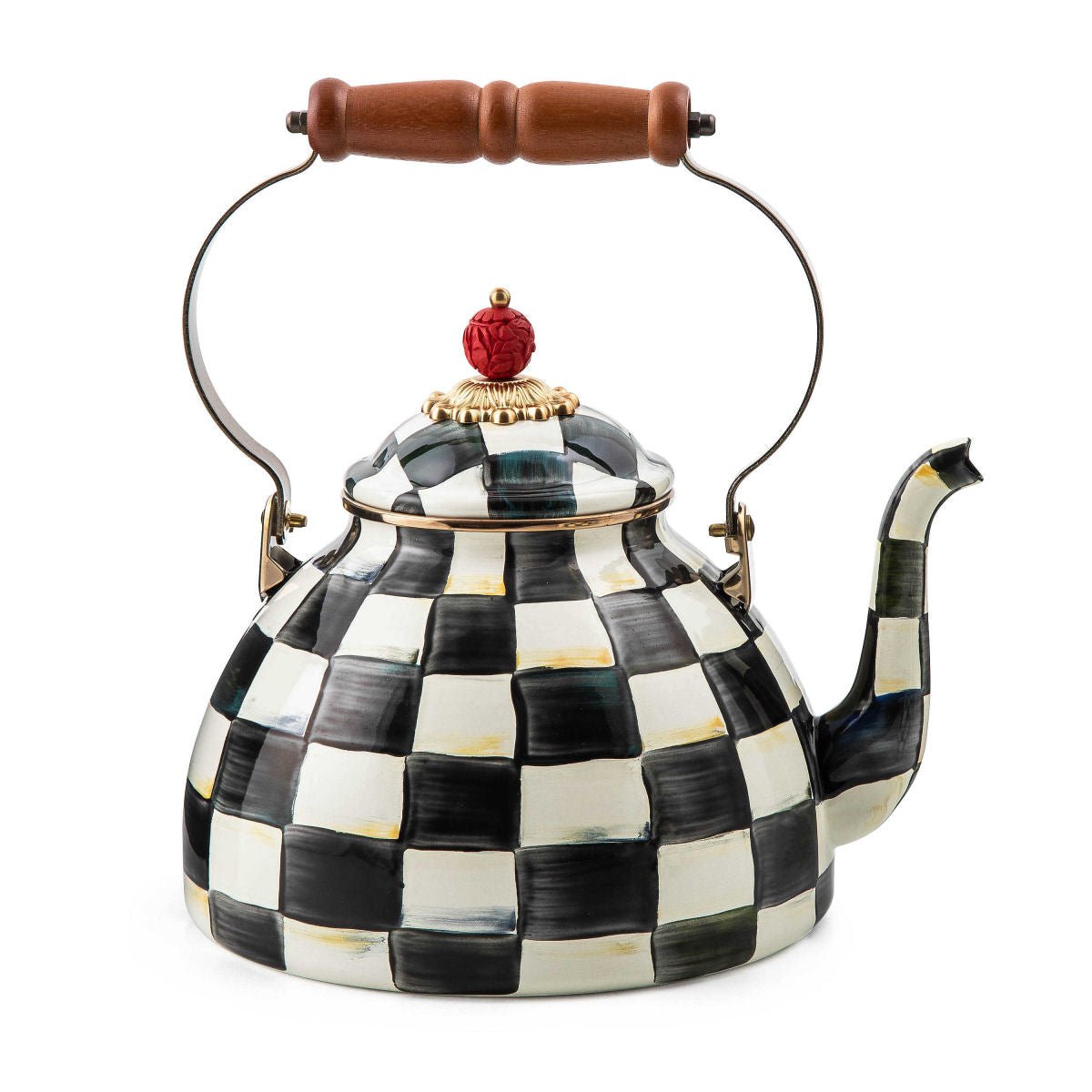 black and white tea pot