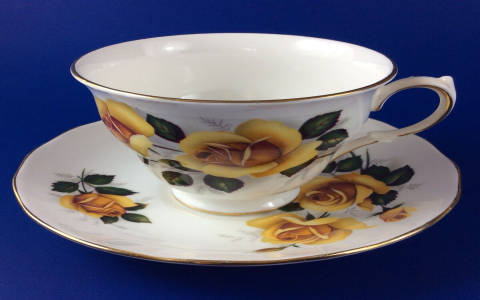 yellow rose tea set