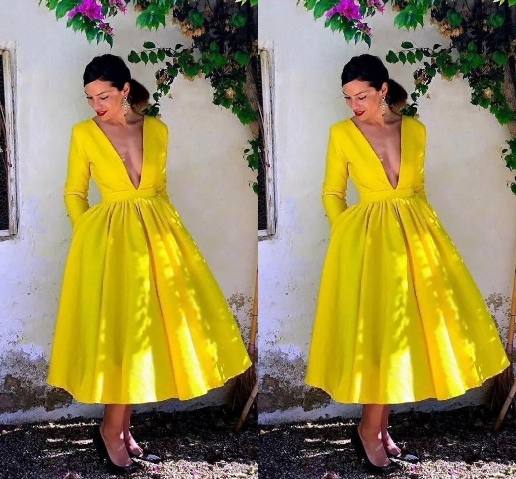 yellow tea dress